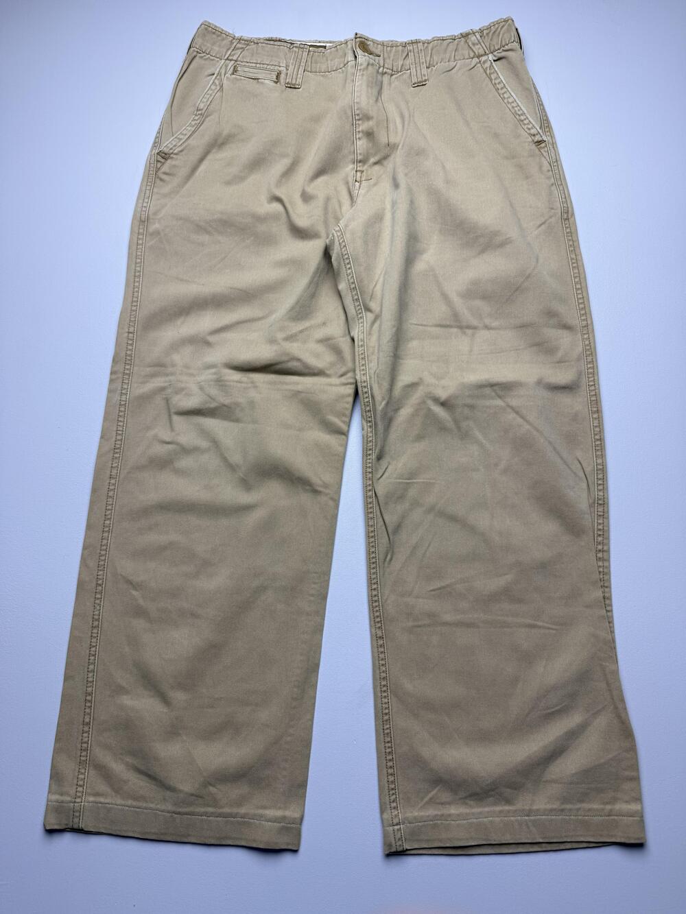 Aeropostale Pants Mens 34x32 Beige Chino Flat Front Relaxed Fit Casual Workwear